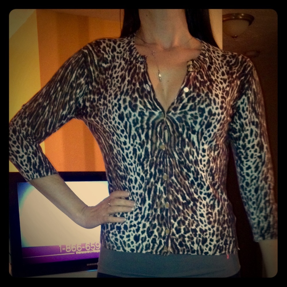 J. Crew Leopard Cardigan Sweater